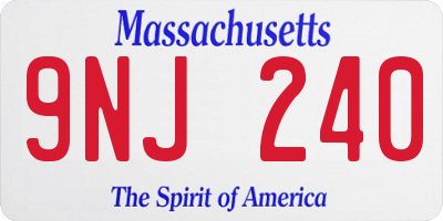 MA license plate 9NJ240