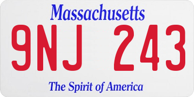 MA license plate 9NJ243