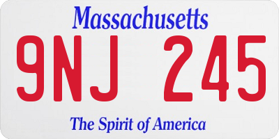 MA license plate 9NJ245