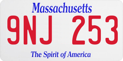 MA license plate 9NJ253