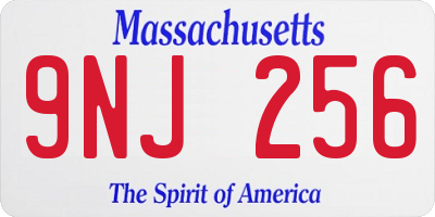 MA license plate 9NJ256