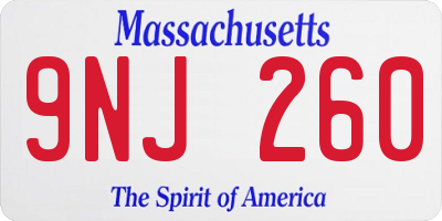 MA license plate 9NJ260