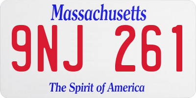 MA license plate 9NJ261