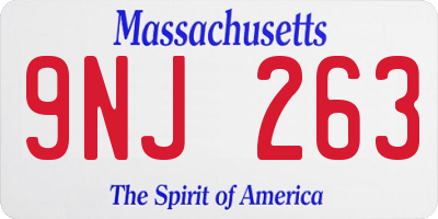 MA license plate 9NJ263
