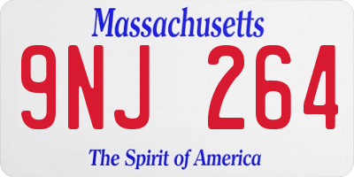 MA license plate 9NJ264