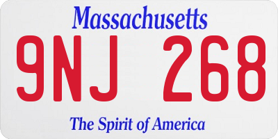 MA license plate 9NJ268