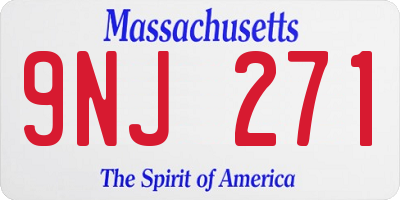 MA license plate 9NJ271