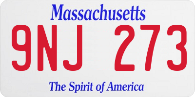 MA license plate 9NJ273