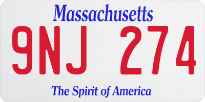 MA license plate 9NJ274