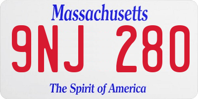 MA license plate 9NJ280