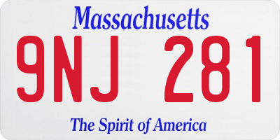 MA license plate 9NJ281