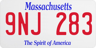 MA license plate 9NJ283