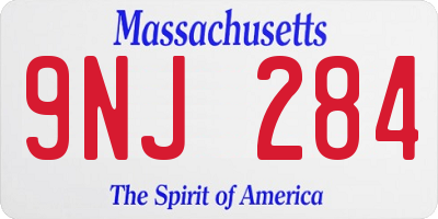 MA license plate 9NJ284