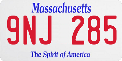MA license plate 9NJ285