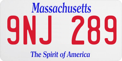 MA license plate 9NJ289