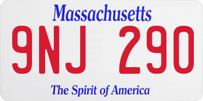 MA license plate 9NJ290