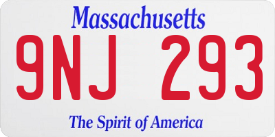 MA license plate 9NJ293
