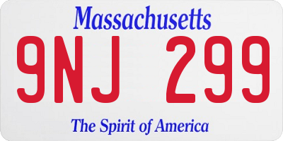 MA license plate 9NJ299