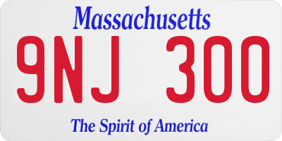 MA license plate 9NJ300