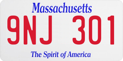 MA license plate 9NJ301