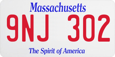 MA license plate 9NJ302