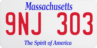 MA license plate 9NJ303
