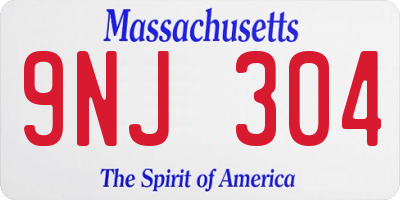 MA license plate 9NJ304
