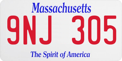 MA license plate 9NJ305