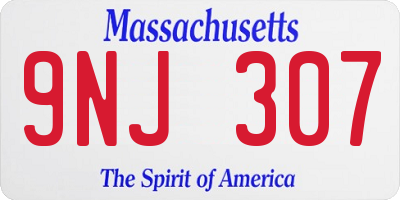 MA license plate 9NJ307