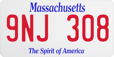 MA license plate 9NJ308