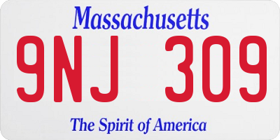 MA license plate 9NJ309