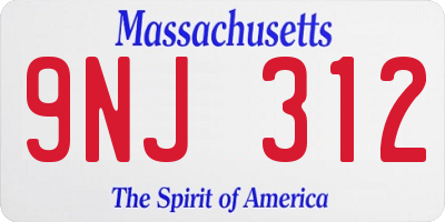 MA license plate 9NJ312