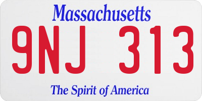 MA license plate 9NJ313