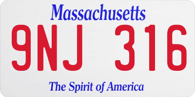 MA license plate 9NJ316