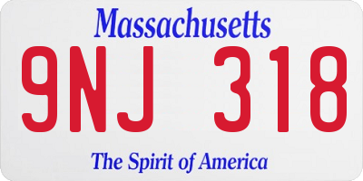 MA license plate 9NJ318