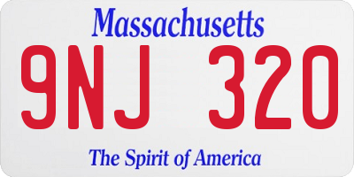 MA license plate 9NJ320