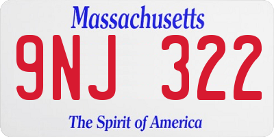 MA license plate 9NJ322