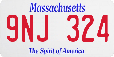 MA license plate 9NJ324
