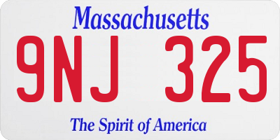 MA license plate 9NJ325