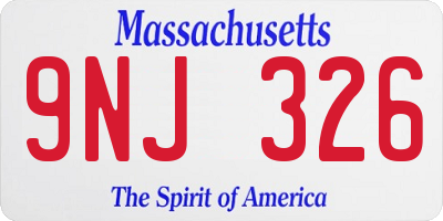 MA license plate 9NJ326