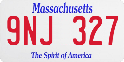 MA license plate 9NJ327