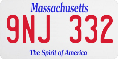 MA license plate 9NJ332