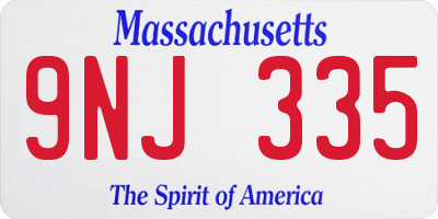 MA license plate 9NJ335