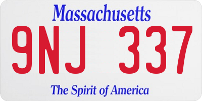 MA license plate 9NJ337