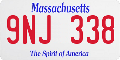 MA license plate 9NJ338