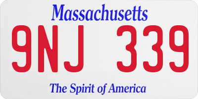 MA license plate 9NJ339