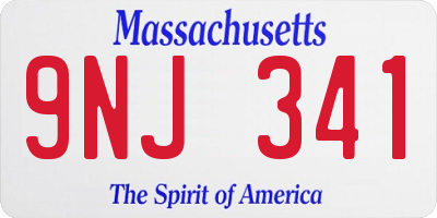 MA license plate 9NJ341