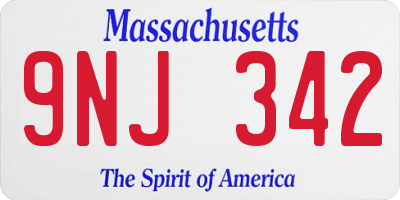 MA license plate 9NJ342