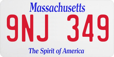 MA license plate 9NJ349