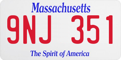 MA license plate 9NJ351